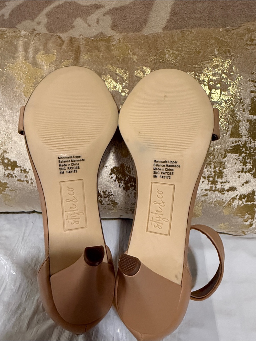Style & Co Nude Ankle Strap Heel Sandals Size 8M - Picture 9 of 10